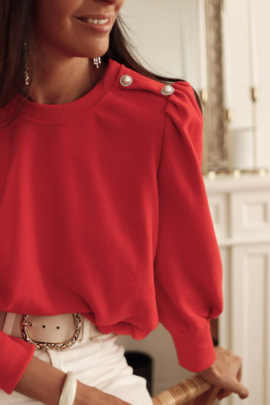 Red Long Sleeve Top