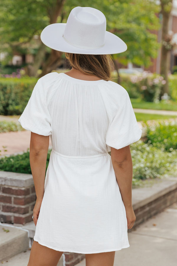 White Shirt Dress With Pockets