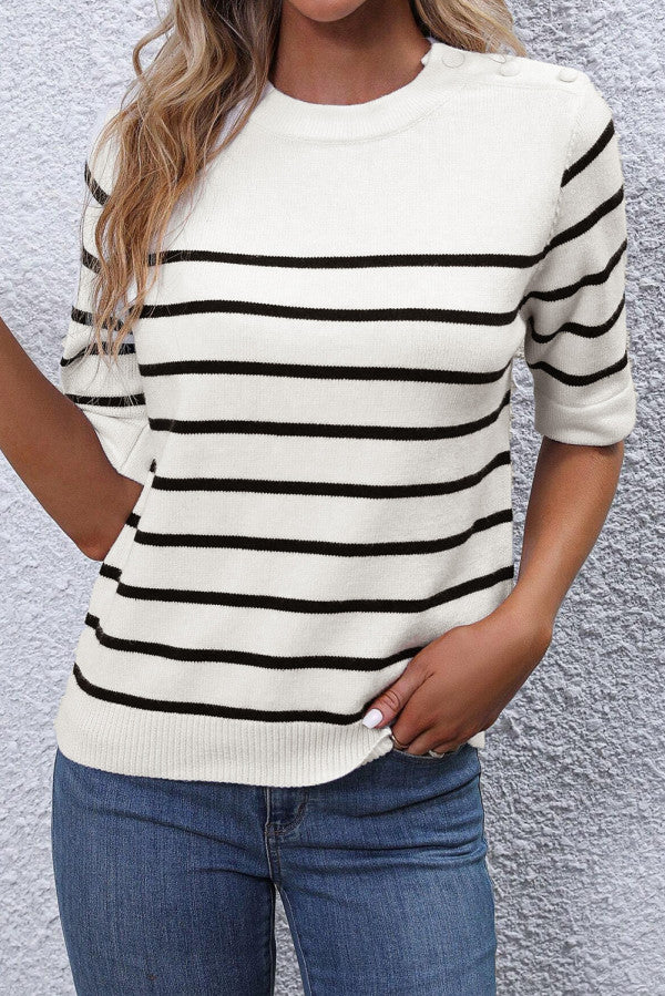 Stripe Half Sleeve Top