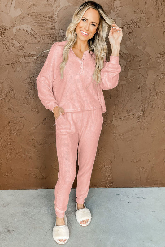 Pink Thermal Loungwear Set