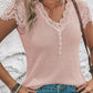 Pink Lace Sleeve Waffle Top