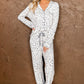 White Leopard Print Pajama Set