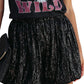 Black Sequin High Waisted Shorts