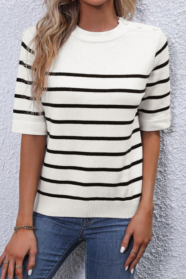 Stripe Half Sleeve Top