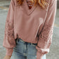 Lace Waffle Long Sleeve Top