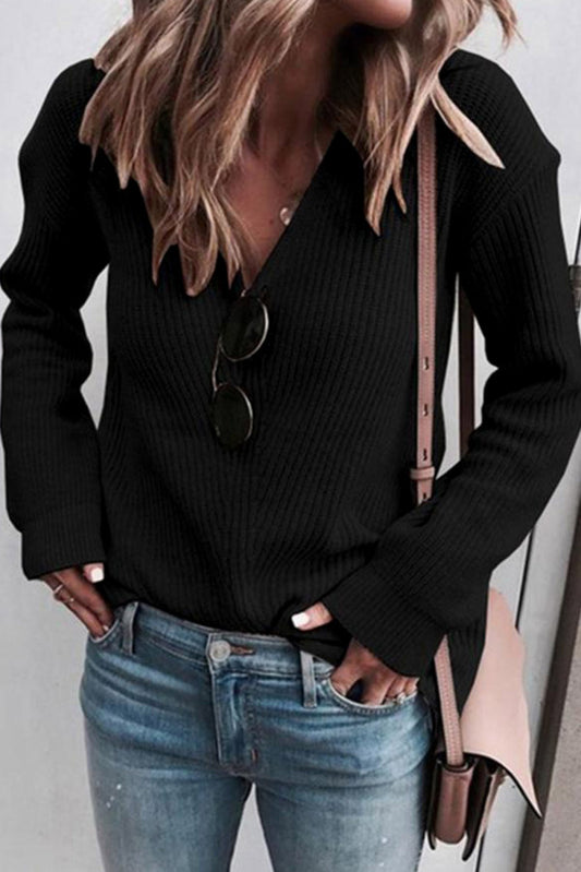 Black Ribbed Sweater