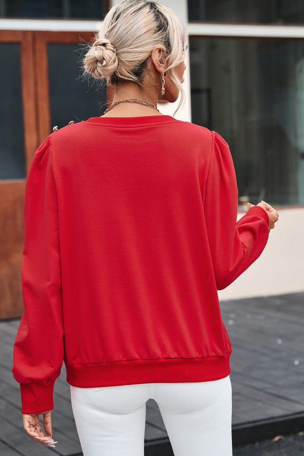 Red Long Sleeve Top