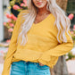 Yellow V Neck Top