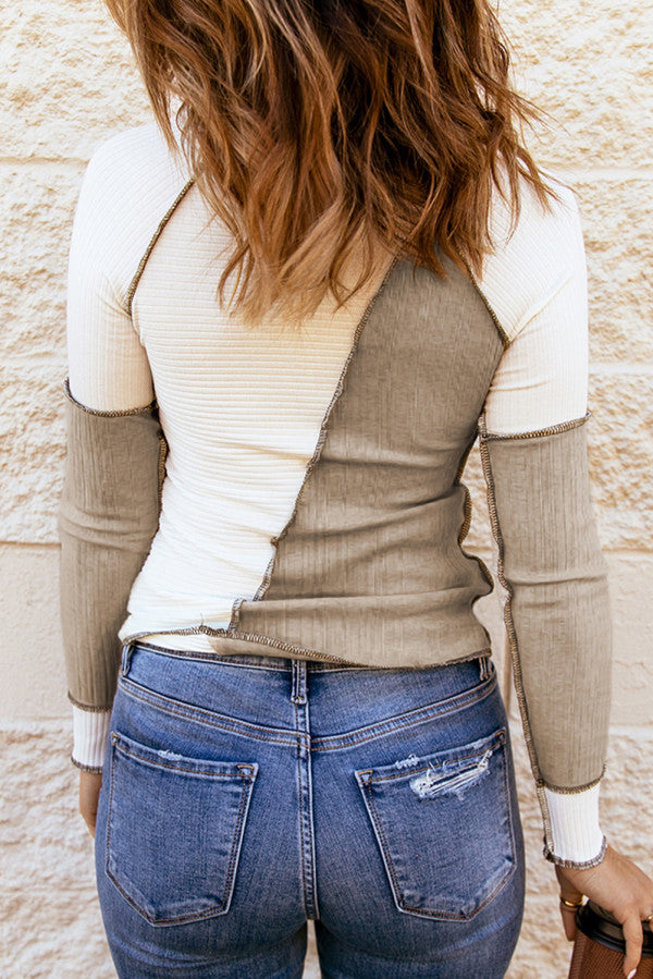 Colour Block Long Sleeve Top