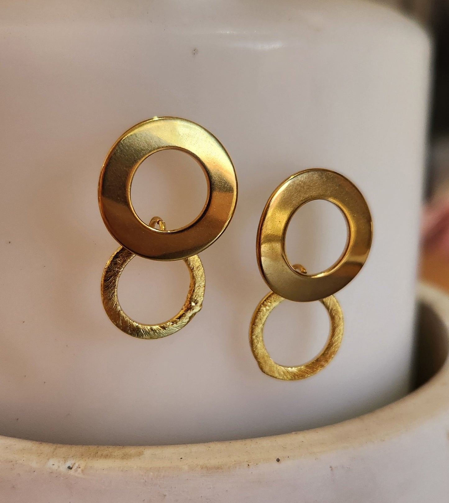 Stainless Steel Gold Ring on Ring