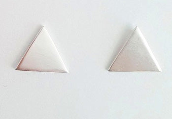 Triangle Stud Earrings Silver