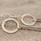 Brushed Circle & Bar Drop Earring Silver