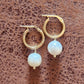 Huggie with Pearl Drop Earring Gold