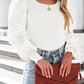 White Flower Puff Sleeve Top