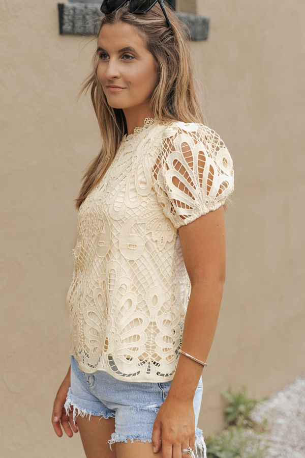 Lace Puff Top