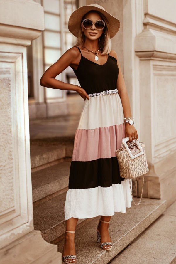 Colour Block Maxi Dress