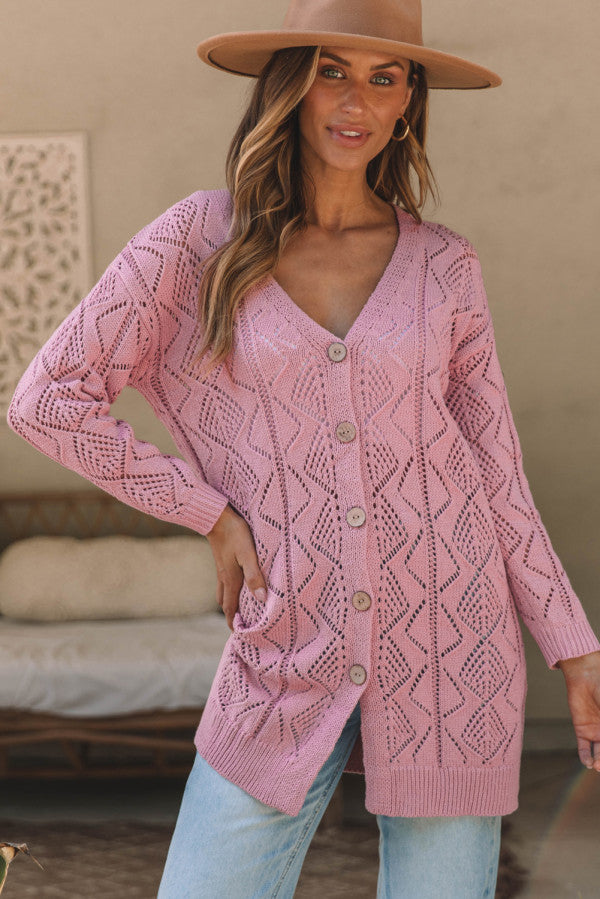 Pink Knit Cardigan