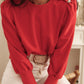 Red Long Sleeve Top