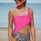 Pink & Leopard Cut Out One Piece