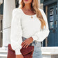 White Flower Puff Sleeve Top