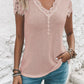 Pink Lace Sleeve Waffle Top