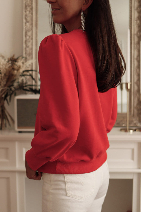 Red Long Sleeve Top