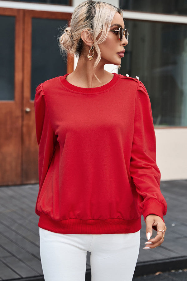 Red Long Sleeve Top