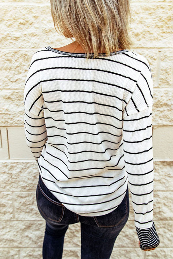 Striped Waffle Knit Top