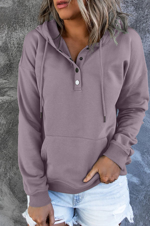 Purple Button Hoodie