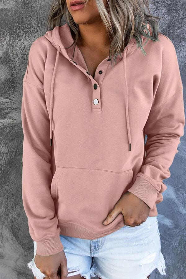 Pink Button Hoodie