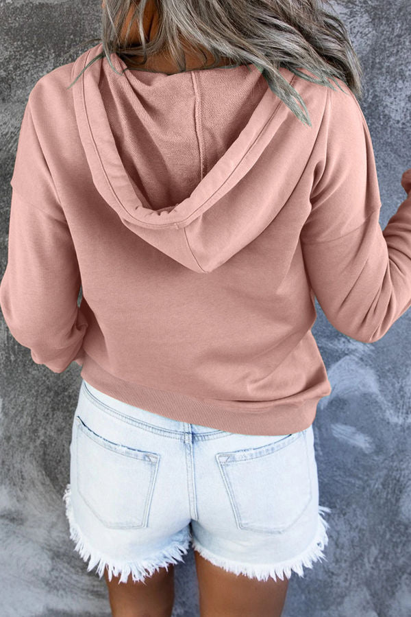 Pink Button Hoodie