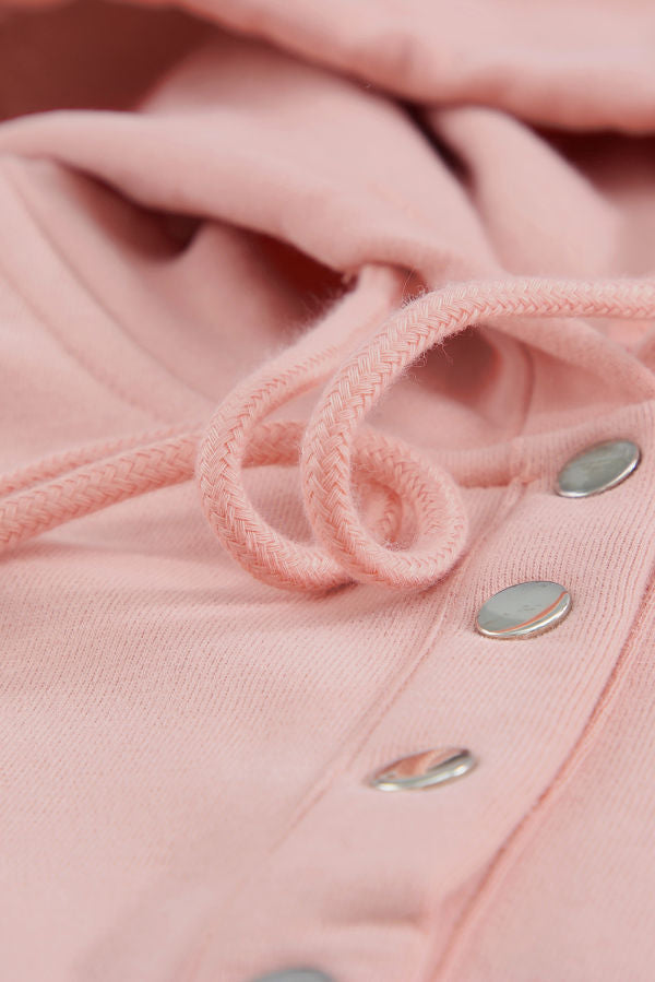 Pink Button Hoodie