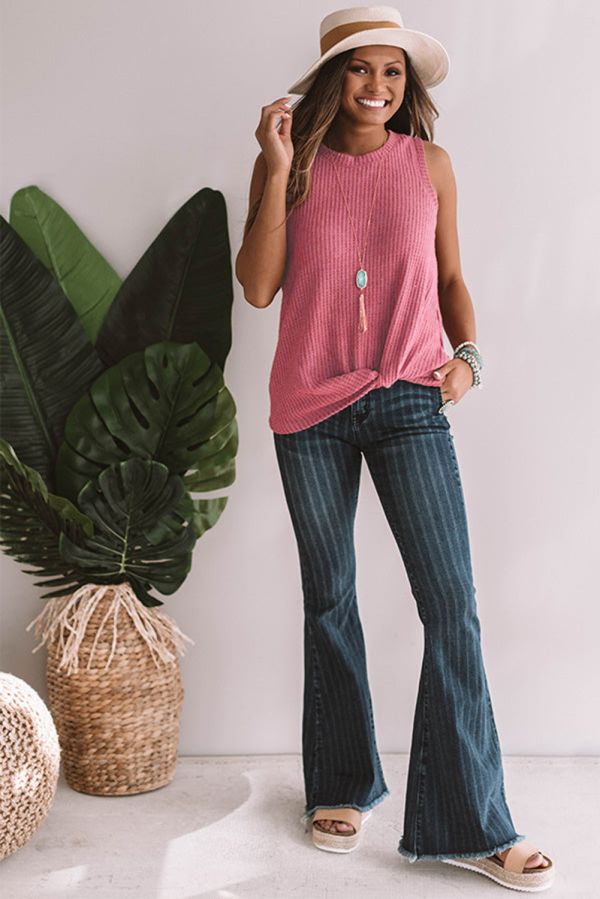 Pink Twist Knot Top