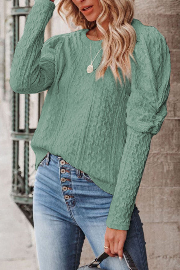 Puffy Sleeve Knit Top