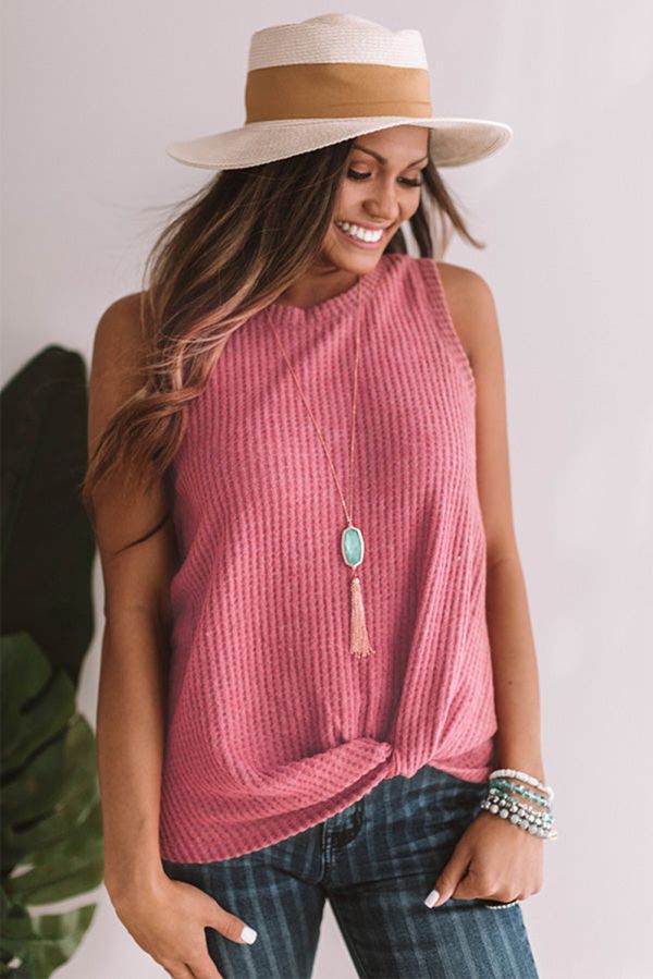 Pink Twist Knot Top