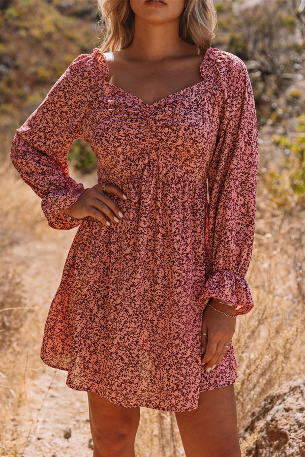 Pink Floral Mini Dress