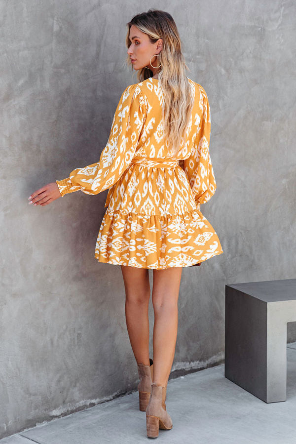 Yellow Ethnic Mini Dress