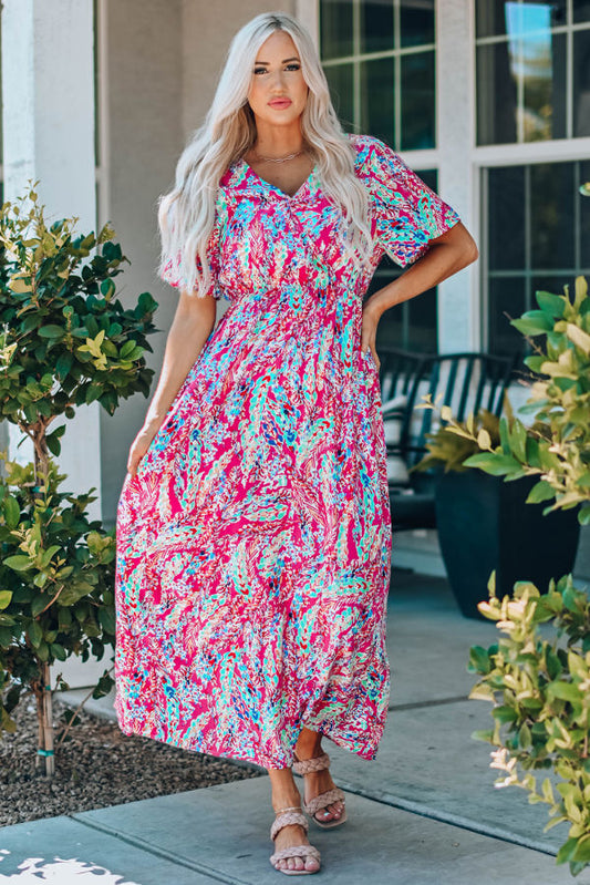 Pink Floral Maxi Dress