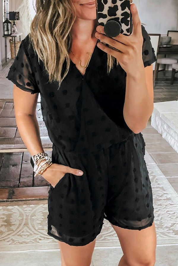 Black Texture Romper