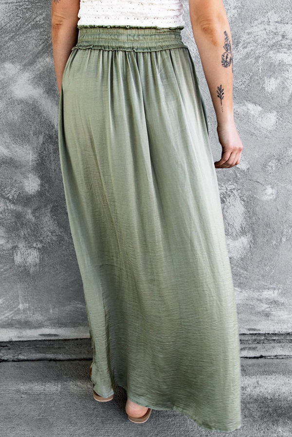 Green Waist Maxi Skirt